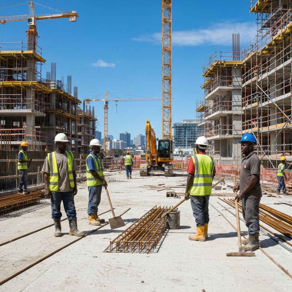 Cape Town construction site with yellow crane